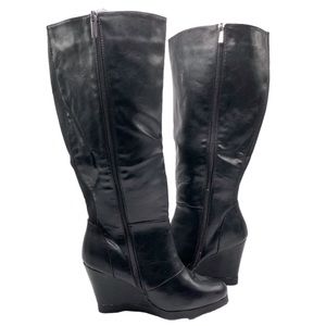 Size 9W Wide Calf Wedge Lane Bryant Tall Boot NIB